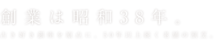 創業は昭和38年。